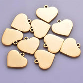 10pcs Stainless Steel Heart Charms – Perfect for DIY Jewelry & Pet ID Tags ❤️🐾