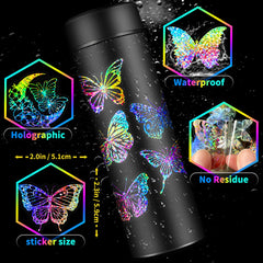 🦋✨ 100 PCS Holographic Butterfly Stickers – Add a Touch of Magic Anywhere!