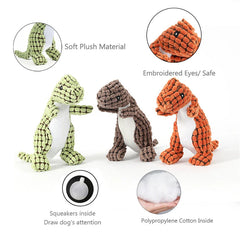 Dinosaur Plush Dog Squeaky Interactive Toys For Small Large Dogs Bite Resistant Chew Toy Pets Accessories 🦖
