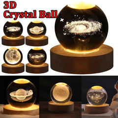 🌙✨ Crystal Ball LED Night Light – 3D Galaxy & Moon Design for a Magical Atmosphere!