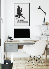 To Dare... – Soren Kierkegaard | Handdrawn fine art quote poster