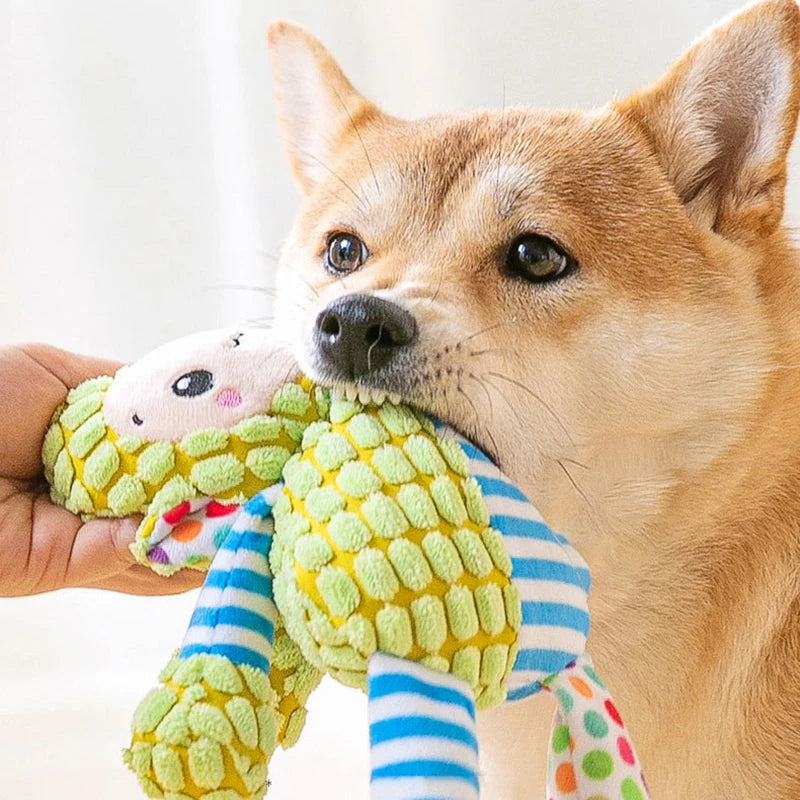 Interactive Plush Squeaky Toy for Dogs – Bite-Resistant & Teeth-Cleaning Fun! 🐶🐾