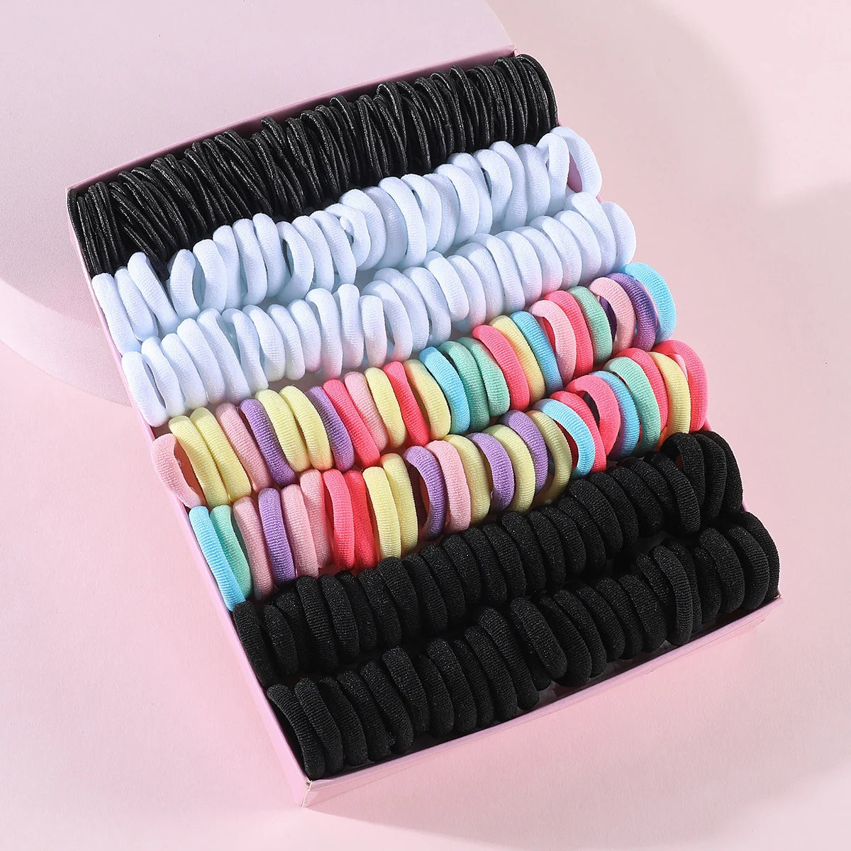 🌈 250/300Pcs Girls’ Colorful Hair Bands Set – Fun & Stylish for All Seasons!