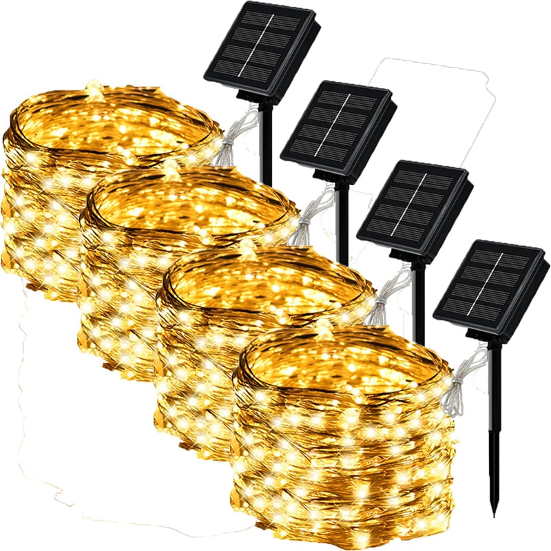 Outdoor Solar String Lights – LED Fairy Garland with 8 Modes for Garden & Party Decor ✨🌿