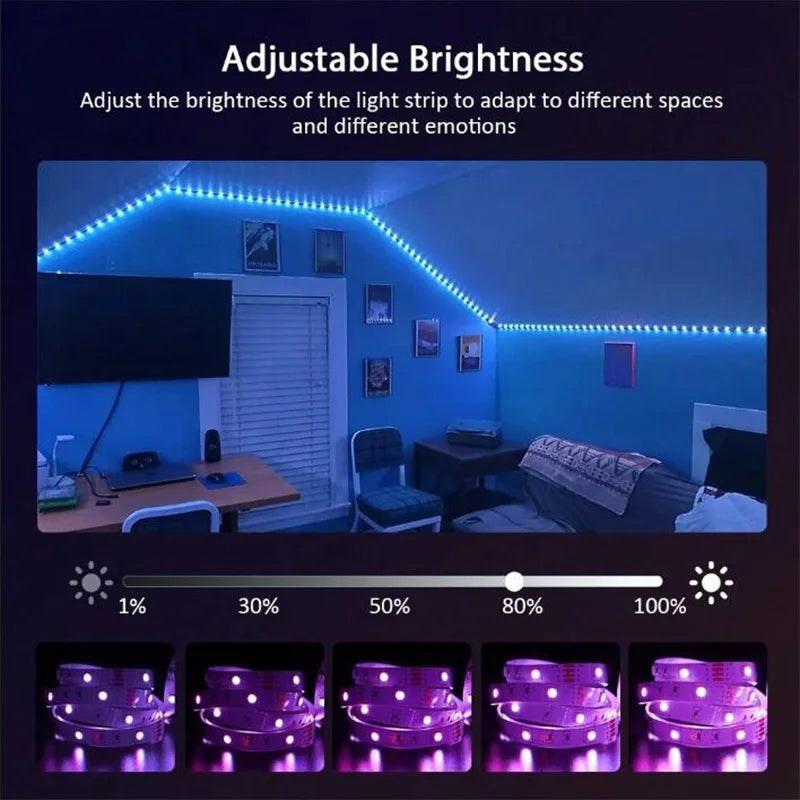 LED RGB Strip Lights with Bluetooth & Wi-Fi – Smart Home Lighting for Any Room 💡🎶