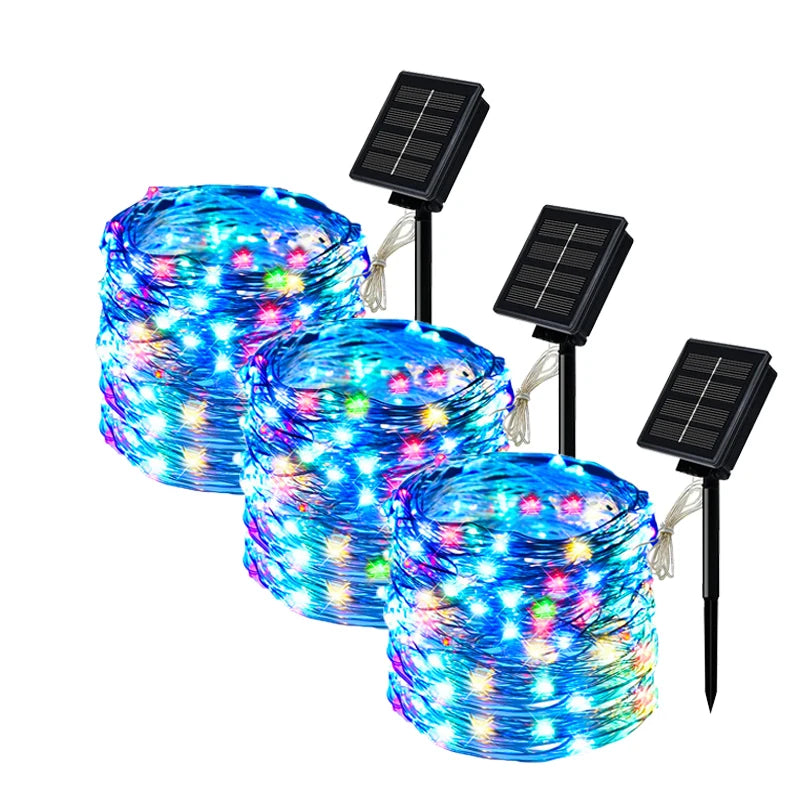 Outdoor Solar String Lights – LED Fairy Garland with 8 Modes for Garden & Party Decor ✨🌿
