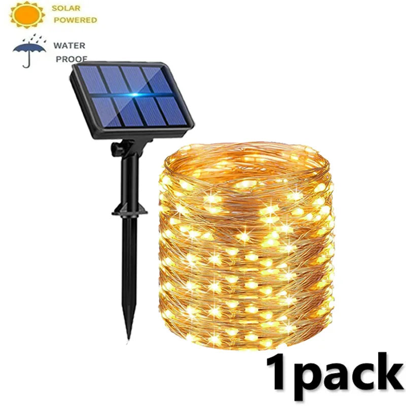 4-Pack Solar String Lights – Waterproof Outdoor Fairy Lights with 8 Modes ✨🌿