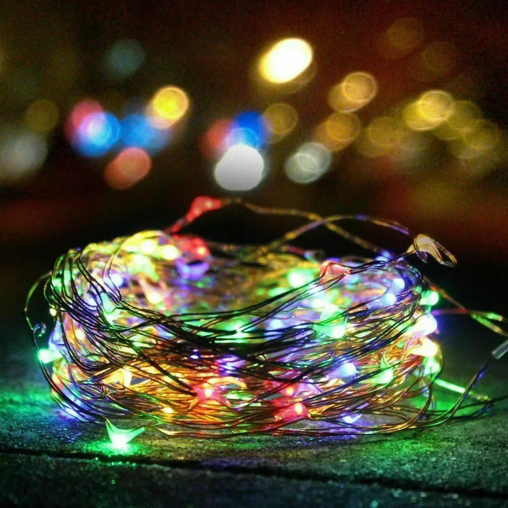 Outdoor Solar String Lights – LED Fairy Garland with 8 Modes for Garden & Party Decor ✨🌿