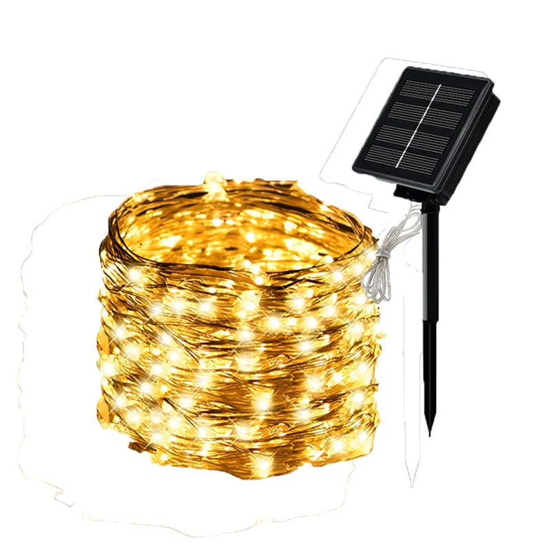 Outdoor Solar String Lights – LED Fairy Garland with 8 Modes for Garden & Party Decor ✨🌿