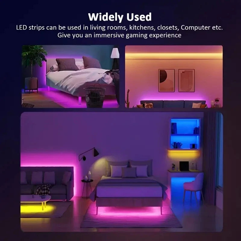 LED RGB Strip Lights with Bluetooth & Wi-Fi – Smart Home Lighting for Any Room 💡🎶
