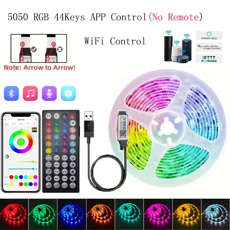 LED RGB Strip Lights with Bluetooth & Wi-Fi – Smart Home Lighting for Any Room 💡🎶