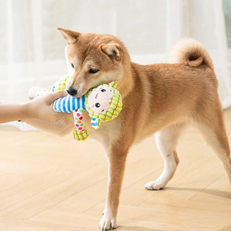 Interactive Plush Squeaky Toy for Dogs – Bite-Resistant & Teeth-Cleaning Fun! 🐶🐾