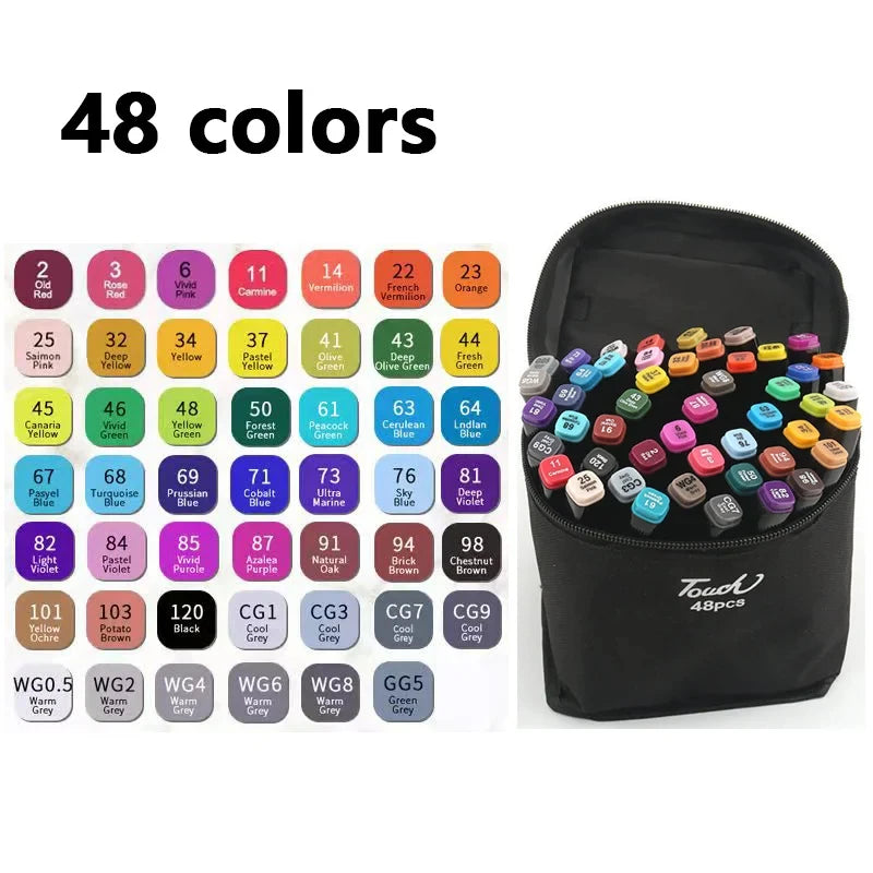 Double-Tip Art Marker Set – Choose from 24 to 80 Vibrant Colors