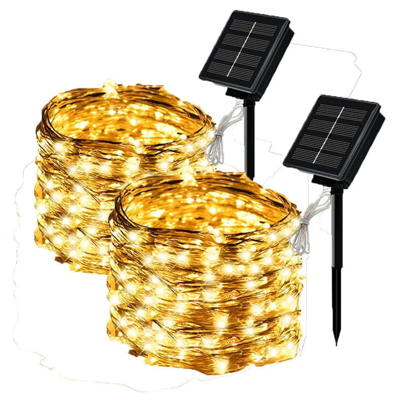 Outdoor Solar String Lights – LED Fairy Garland with 8 Modes for Garden & Party Decor ✨🌿
