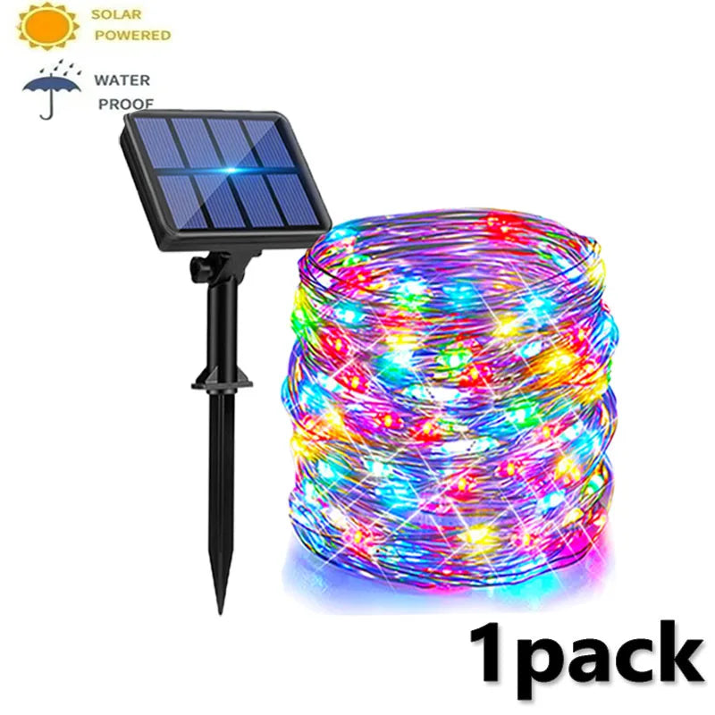 4-Pack Solar String Lights – Waterproof Outdoor Fairy Lights with 8 Modes ✨🌿
