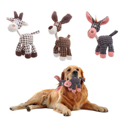 Stuffed Donkey Dog Toy – Bite-Resistant Plush with Squeaker 🐾🐶