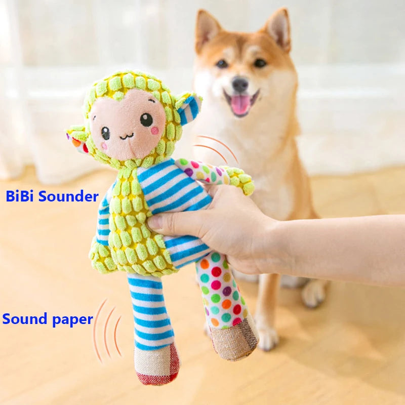 Interactive Plush Squeaky Toy for Dogs – Bite-Resistant & Teeth-Cleaning Fun! 🐶🐾