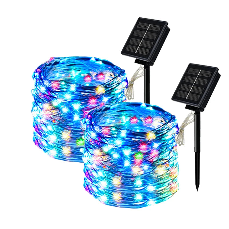 Outdoor Solar String Lights – LED Fairy Garland with 8 Modes for Garden & Party Decor ✨🌿