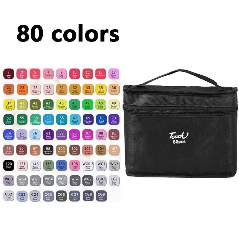 Double-Tip Art Marker Set – Choose from 24 to 80 Vibrant Colors