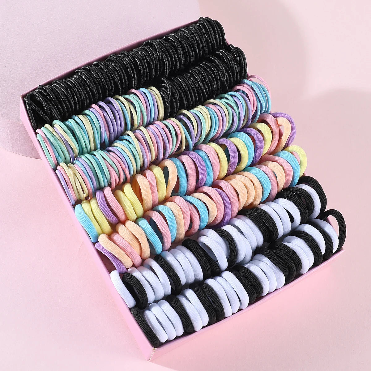 🌈 250/300Pcs Girls’ Colorful Hair Bands Set – Fun & Stylish for All Seasons!