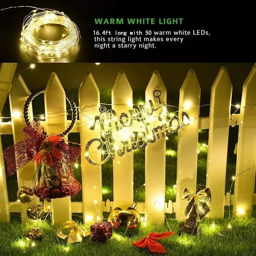 Outdoor Solar String Lights – LED Fairy Garland with 8 Modes for Garden & Party Decor ✨🌿