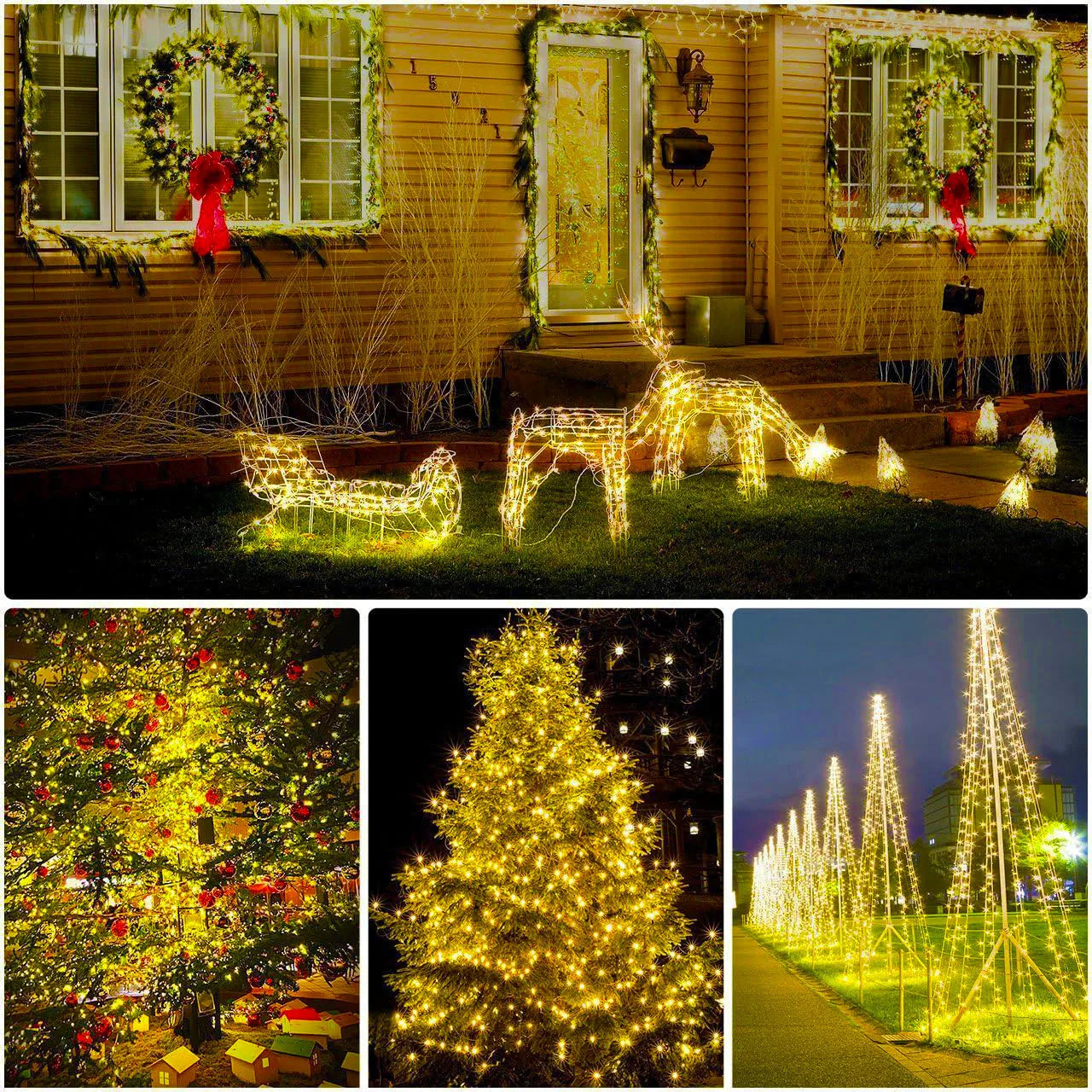 4-Pack Solar String Lights – Waterproof Outdoor Fairy Lights with 8 Modes ✨🌿