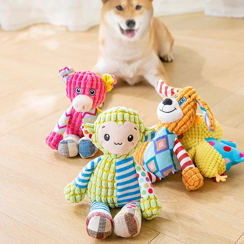 Interactive Plush Squeaky Toy for Dogs – Bite-Resistant & Teeth-Cleaning Fun! 🐶🐾