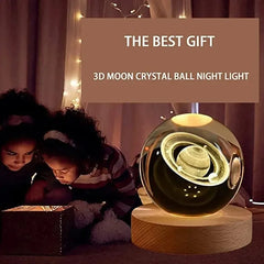 🌙✨ Crystal Ball LED Night Light – 3D Galaxy & Moon Design for a Magical Atmosphere!