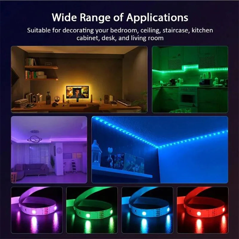 LED RGB Strip Lights with Bluetooth & Wi-Fi – Smart Home Lighting for Any Room 💡🎶