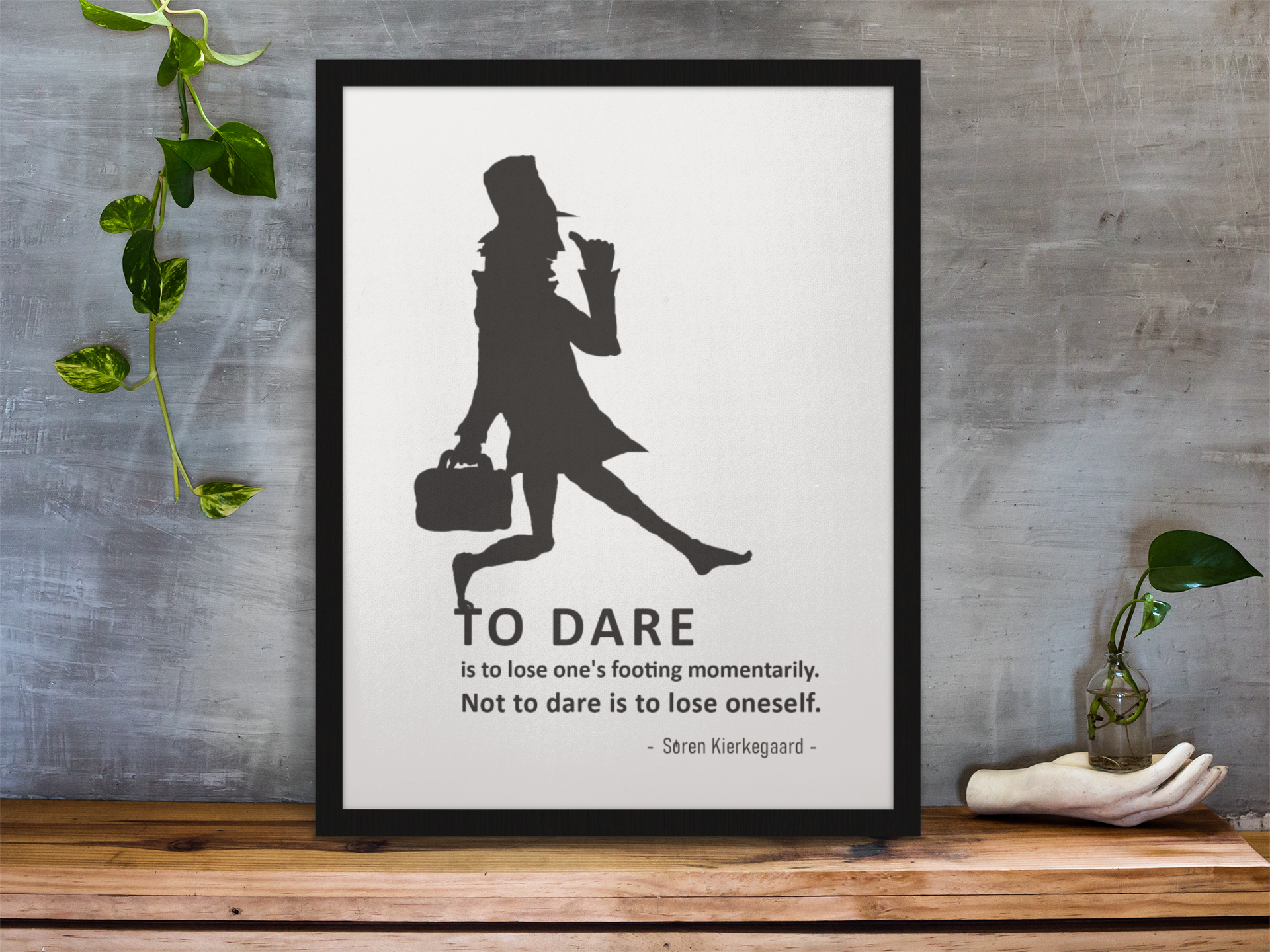 To Dare... – Soren Kierkegaard | Handdrawn fine art quote poster