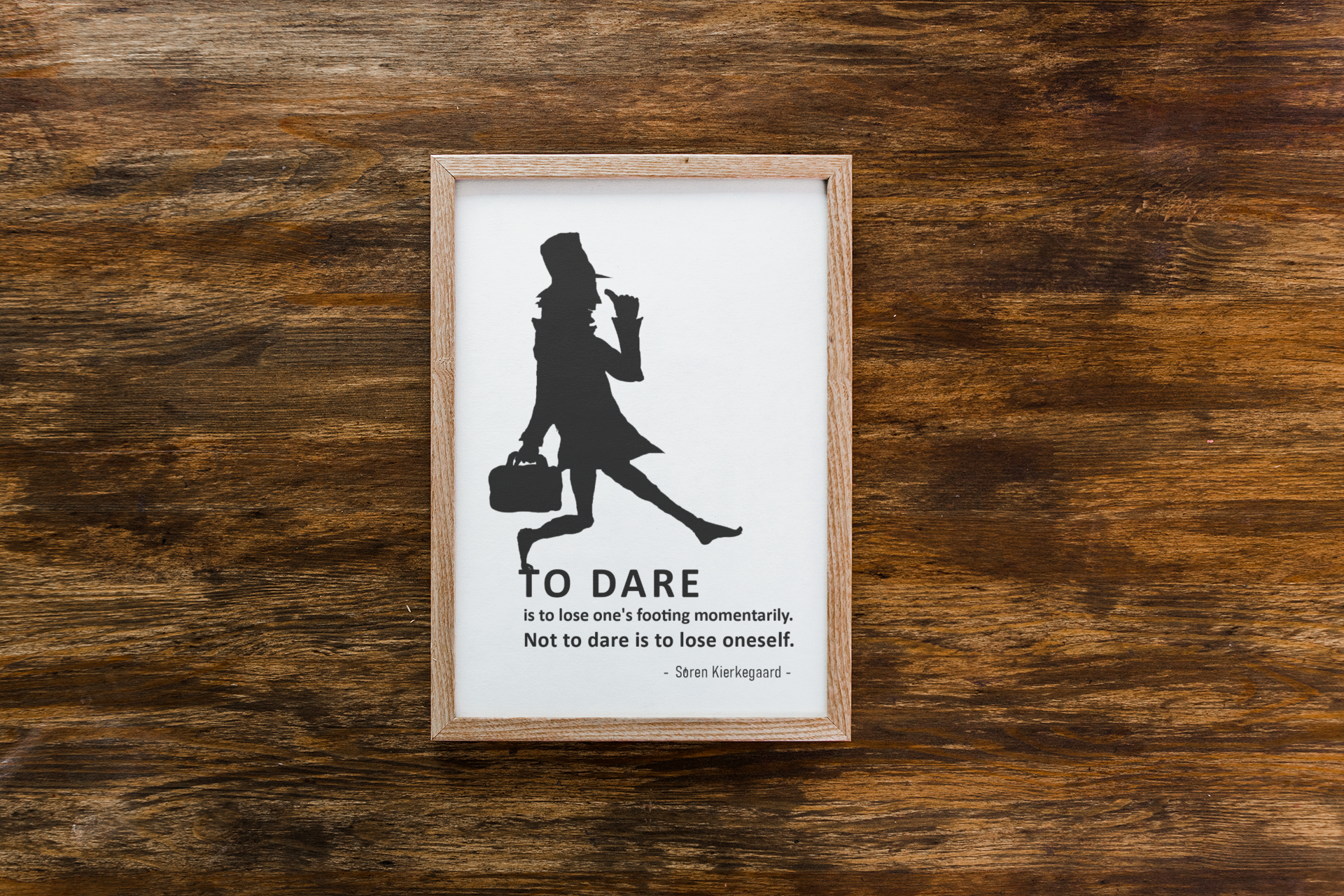 To Dare... – Soren Kierkegaard | Handdrawn fine art quote poster